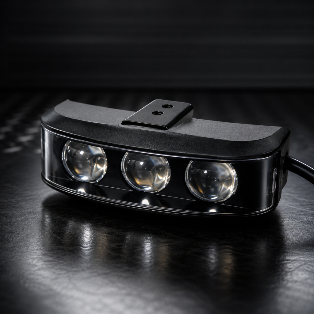 Neblinera LED horizontal 3 lupas tipo shield